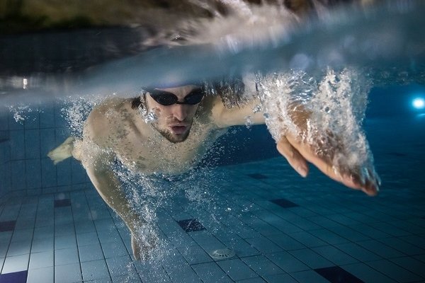Swimmer at the swimming pool.